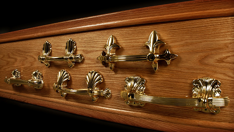 John Wilde Coffin Handle & Funeral Furnishing Supplier Examples of Coffin Handles on a coffin